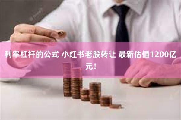 利率杠杆的公式 小红书老股转让 最新估值1200亿元！